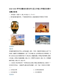 2022-2023学年安徽省合肥市庐江县九年级上学期历史期中试题及答案