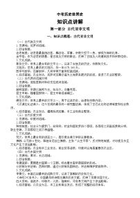 初中历史2025届中考世界史知识点讲解系列0316（知识点+考点刷题）（共三部分）