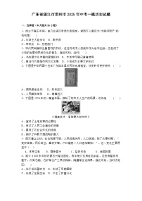 广东省湛江市雷州市2025年中考一模历史试题