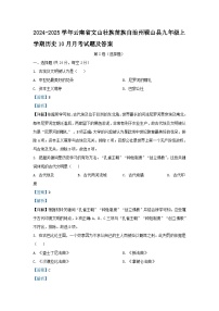 2024-2025学年云南省文山壮族苗族自治州砚山县九年级上学期历史10月月考试卷及答案
