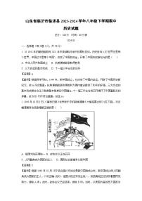 山东省临沂市临沭县2023-2024学年八年级下学期期中历史试卷（解析版）
