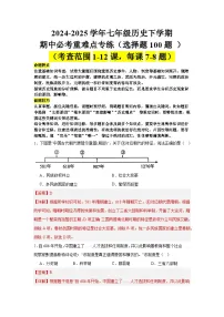 2024-2025学年七年级历史下学期期中必考重难点专练（选择题100题 ）（解析版）