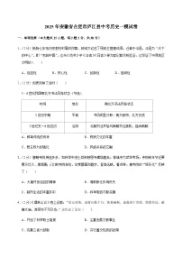 2025年安徽省合肥市庐江县中考历史一模试卷