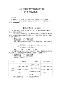 2025年湖北省初中毕业生学业水平考试历史综合试卷(一) （含答案）