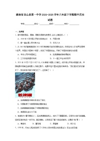 湖南省龙山县第一中学2024-2025学年八年级下学期期中历史试题