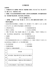 2025年山东省潍坊市高密市中考一模历史试题（原卷版+解析版）