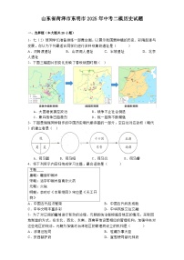 山东省菏泽市东明市2025年中考二模历史试题（解析版）