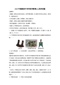 2025年湖南省中考考前冲刺卷(二)历史试卷（解析版）
