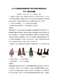 2025年海南省省直辖县级行政单位陵水黎族自治县中考一模历史试卷（解析版）
