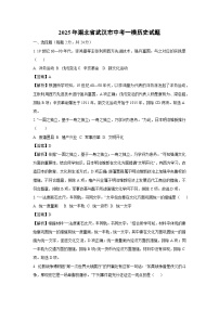 2025年湖北省武汉市中考一模历史试卷（解析版）