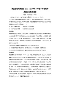 陕西省宝鸡市陇县2023-2024学年八年级下学期期中质量检测历史试卷（解析版）