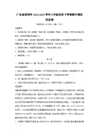 广东省深圳市2024-2025学年八年级历史下学期期中模拟卷历史试卷（解析版）