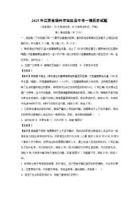 2025年江苏省扬州市宝应县中考一模历史试题（解析版）