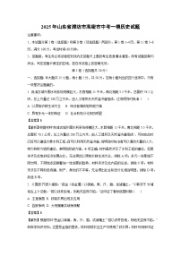 2025年山东省潍坊市高密市中考一模历史试题（解析版）
