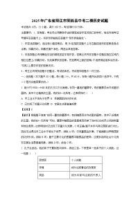 2025年广东省阳江市阳西县中考二模历史试题（解析版）