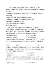 2025届山东省聊城市莘县中考历史检测试题（一模）含答案