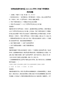 甘肃省武威市凉州区2023-2024学年八年级下学期期末历史试卷（解析版）