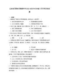 山东省日照市日照港中学2024—2025学年度九年级下学期3月月考历史试题（含答案）