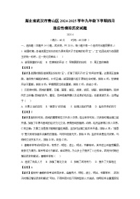 湖北省武汉市青山区2024-2025学年九年级下学期四月适应性模拟历史试题（解析版）