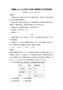 安徽省2024-2025学年七年级下学期第三次月考卷历史（解析版）