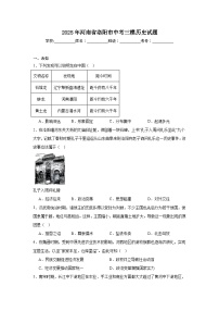 2025年河南省洛阳市中考三模历史试题（无答案）