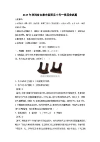 2025年陕西省安康市紫阳县中考一模历史试题（解析版）