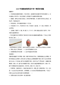2025年湖南省衡阳县中考一模历史试题（解析版）