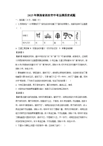2025年陕西省西安市中考五模历史试题（解析版）