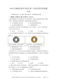2025年广东省清远市清新区二模历史试题（中考模拟）