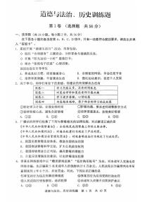 2025年湖北省武汉市武昌区拼搏联盟初三五调文科综合（道德与法治、历史）试卷（中考模拟）