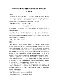 2025年山东省临沂市初中学业水平考试模拟（九）历史试卷（解析版）