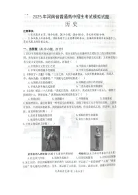 2025年河南省南阳市内乡县二模历史试题（中考模拟）