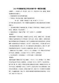 2025年河南省商丘市多乡镇中考一模历史试卷（解析版）