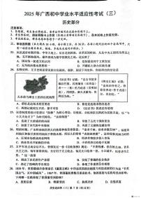 2025年广西壮族自治区二模历史试题（中考模拟）