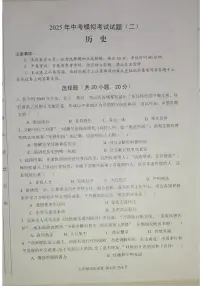 2025年河南省安阳市滑县二模历史试题（中考模拟）