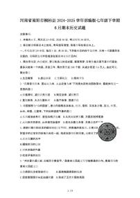 2024_2025学年河南南阳桐柏县部编版七年级第二学期6月期末历史试卷[有答案]
