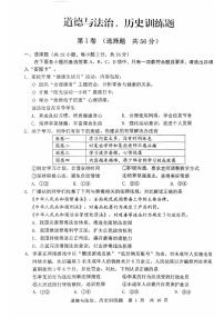 2025湖北武汉武昌区中考模拟五调道法历史试卷