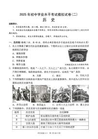 2025年湖南省岳阳市岳阳楼区中考二模历史试题（中考模拟 ）