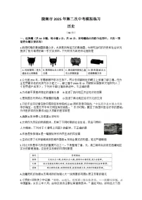 甘肃省陇南市2024-2025学年九年级下学期4月期中历史试题（含答案）