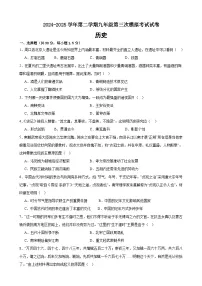 2025年甘肃省武威市凉州区西营九年制、红星九年制学校中考三模历史试题（含答案）