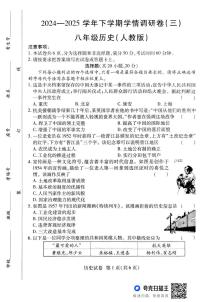 河南省驻马店市正阳县部分初中联考2024-2025学年八年级下学期5月月考历史试题