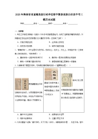 2025年海南省省直辖县级行政单位琼中黎族苗族自治县中考三模历史试题（附答案解析）