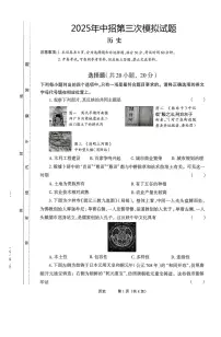 2025年河南省驻马店市部分学校中考三模历史试题（中考模拟）