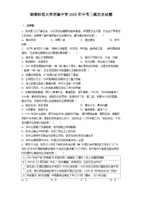 湖南师范大学附属中学2025年中考三模历史试题（解析版）
