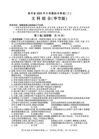 2025年贵州省毕节市织金县中考三模道德与法治•历史试题（中考模拟）