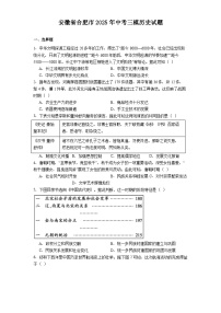 安徽省合肥市2025年中考三模历史试题（解析版）