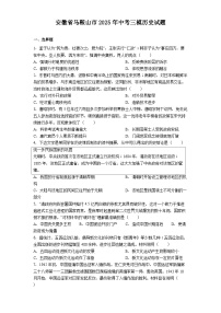 安徽省马鞍山市2025年中考三模历史试题（解析版）