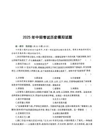 2025年河南省漯河市召陵区实验中学、二中联考中考三模历史试题（中考模拟）