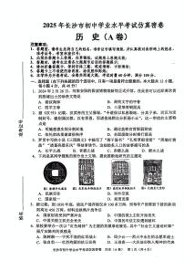 2025年湖南省长沙市初中学业水平考试仿真密卷历史(A卷)（中考模拟）