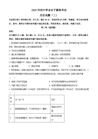 2025年山东省泰安市东平县（五四学制）中考三模历史试题（中考模拟）